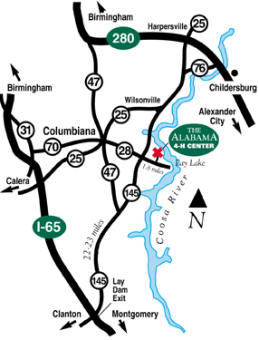 map to the Alabama 4-H Center